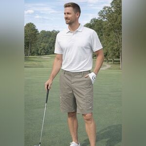 Nike Golf Dri-FIT Khaki Cargo Shorts Men’s 34 Tan Performance Athletic